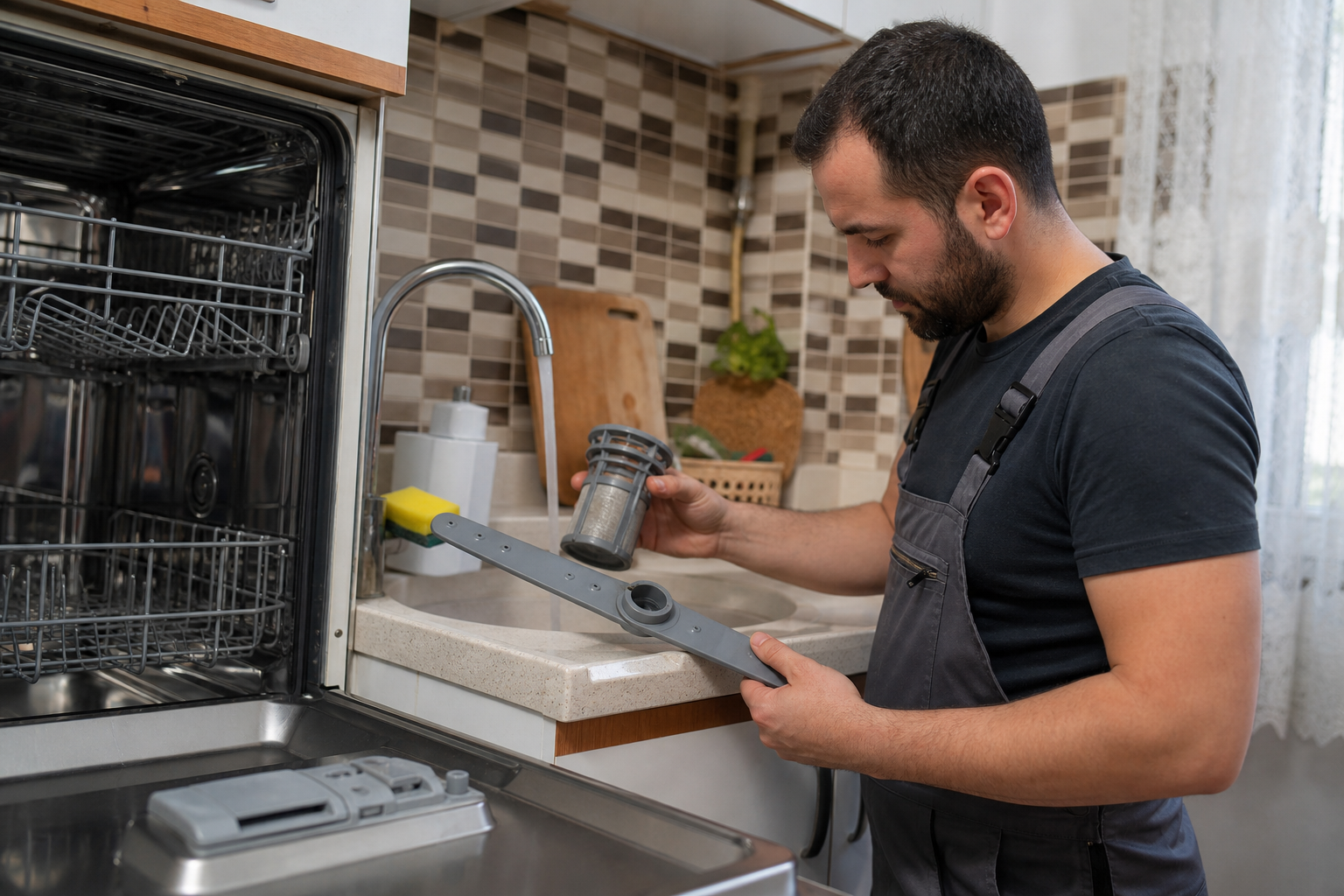 Bulaşık makinesi filtre ve pervane bakımı